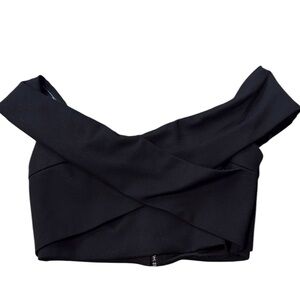 Harper + Lemon off the shoulder‎ crop top black XS